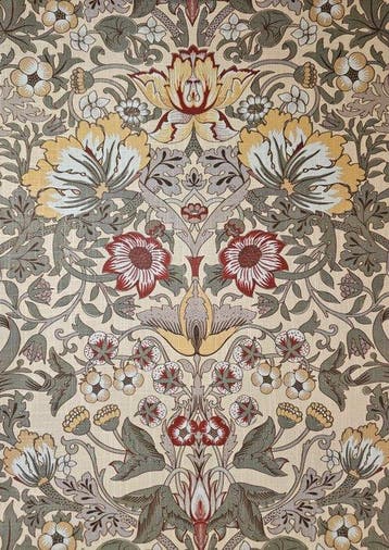 Stof William Morris bloemmotief - 300×280 cm - nieuw -