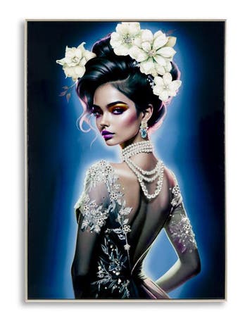 SCHILDERIJ OP DOEK GELAKT ISABEL MET LIJST -B- CM 72X4X102 -, Ophalen of Verzenden, Nieuw