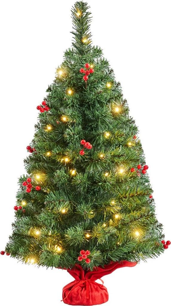 2dekans | Yaheetech Tafelkerstboom Met Verlichting – 48 x 48, Diversen, Kerst, Zo goed als nieuw, Ophalen of Verzenden