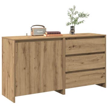 vidaXL 2-delige Dressoirs bewerkt hout artisanaal eikenkleur, Verzenden, Nieuw, Overige houtsoorten
