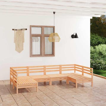 vidaXL 6-delige Loungeset massief grenenhout, Verzenden, Nieuw, Loungeset