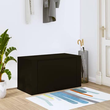 vidaXL Wandschoenenkast 70x35x38 cm bewerkt hout zwart, Verzenden, Nieuw