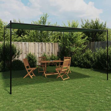 vidaXL Paviljoen 4 x 3,98 x 2,67 m Groen Polyester en staal, Verzenden, Nieuw