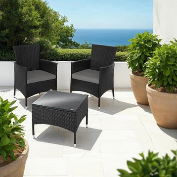 Wicker zitgroep Luzern 2+1 met kussenhoezen in 2 kleuren, Tuin en Terras, Tuinsets en Loungesets, Verzenden, Nieuw