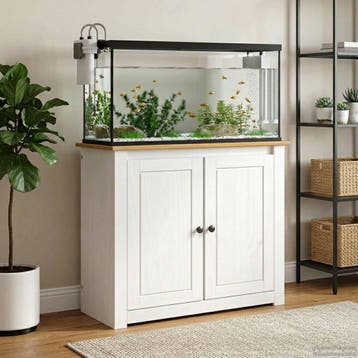 vidaXL Aquarium Stand PANAMA Wit en Bruin 81 x 36 x 73 cm, Verzenden, Nieuw