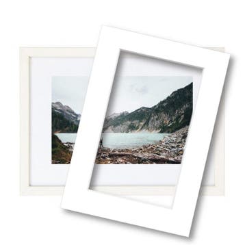 Fotolijst met passe partout 40x60cm hout wit, Nieuw