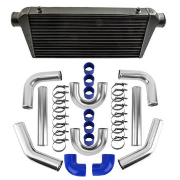 Intercooler zwart 600x300x76mm met 3 inch 76mm leidingset, Verzenden, Nieuw, Universele onderdelen
