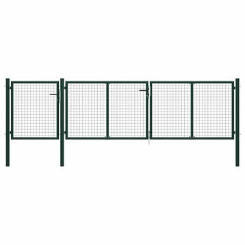 vidaXL Tuinpoort staal 400x100 cm groen, Verzenden, Nieuw