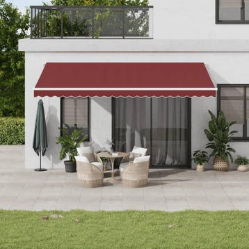 vidaXL Elektrisch zonnescherm 5 x 3,5 m Bordeauxrood 100%, Verzenden, Nieuw