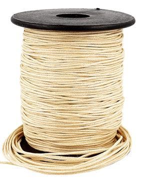 Waxkoord Rol (70 m) Beige 1 mm, Nieuw