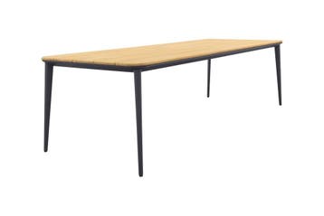 Vdgarde Premium Alaska tuintafel - teak/alu - antraciet -, Verzenden, Nieuw, Rond, Hout