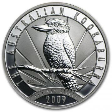 Kookaburra 1 oz 2009 (300.000 oplage), Verzenden, Losse munt, Zilver