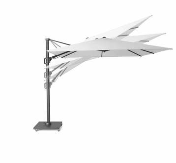 Challenger T2 premium zweefparasol 350 cm  rond manhattan, Tuin en Terras, Ophalen of Verzenden, Nieuw