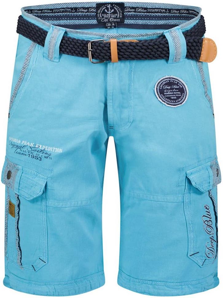 Canadian Peak Heren Bermuda Met Riem Pailletteak Turquoise, Kleding | Heren, Broeken en Pantalons, Blauw, Nieuw, Verzenden