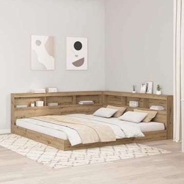 vidaXL Opberghoofdbord Artisan Eiken Bewerkt hout, Verzenden, Nieuw, Bruin, Hout