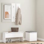 vidaXL Garderobe set bewerkt hout wit, Verzenden, Nieuw