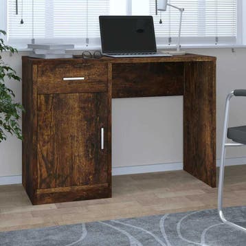 vidaXL Bureau met kast en lade 100x40x73 cm bewerkt hout, Verzenden, Nieuw