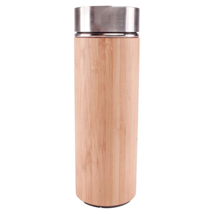 ViaMondo Thermosfles 0.33L Bamboe met Temperatuur Display, Huis en Inrichting, Keuken | Keukenbenodigdheden, Nieuw, Ophalen of Verzenden