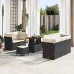 vidaXL Tuin Sofa Set met kussen met opslag 8 pcs Zwart en, Tuin en Terras, Verzenden, Nieuw, Rotan, 8 zitplaatsen