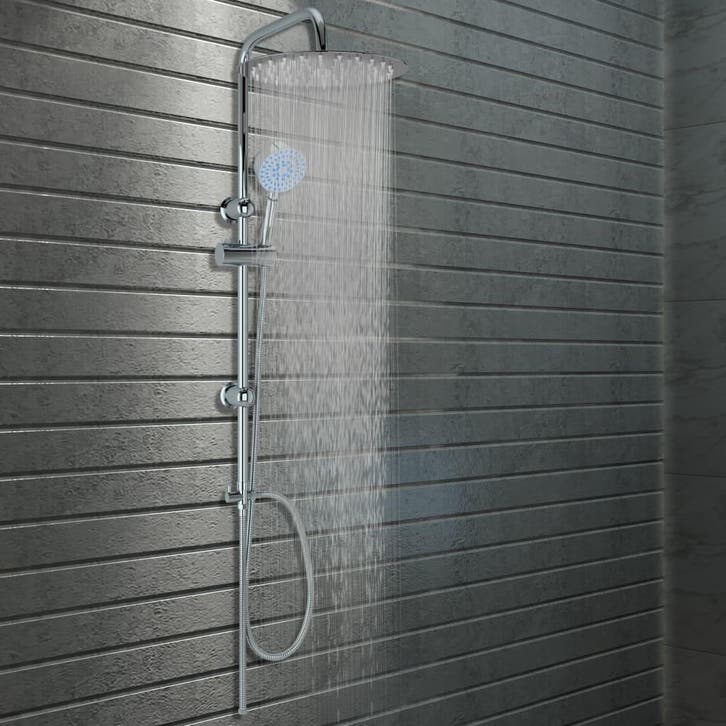 vidaXL Douchekoppenset dubbel met handdouche roestvrij staal, Doe-het-zelf en Verbouw, Sanitair, Nieuw, Verzenden
