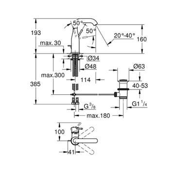 Wastafelmengkraan Grohe Essence 1 Hendel Met Waste M Hard, Ophalen of Verzenden, Nieuw