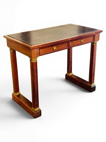 Bureau - Hout, Leder, Brons - Bureau Impero, Antiek en Kunst
