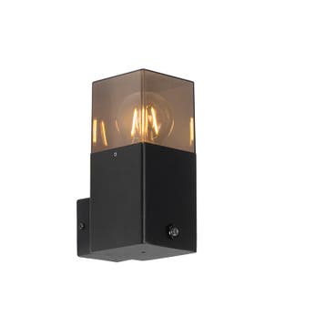 Buiten wandlamp zwart IP44 met schemerschakelaar - Denmark, Verzenden, Nieuw, Aluminium