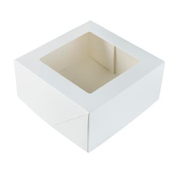 Taartdoos met venster 19x19x9cm. Wit 50st, Verzenden, Nieuw