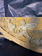 Reliëf, Sponda carretto siciliano - 21 cm - Hout, Antiek en Kunst