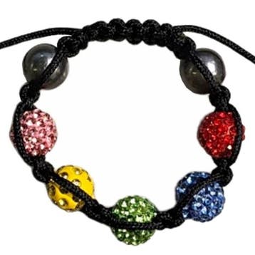 Fako Bijoux - Kinderarmband - Disco Dots Kids - Zwart -, Verzenden, Nieuw