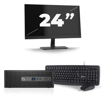 HP ProDesk 400 G3 SFF -   i3-6e  - 8GB  - 256GB  + 1x 24 inc, Verzenden, Refurbished