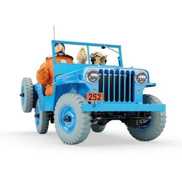 Modelauto (120) - 1:8 - 5 kg - Kuifje - De blauwe Jeep, Nieuw