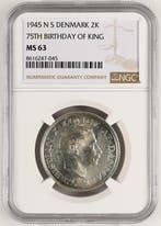 Denemarken. Christian X. 2 Kroner 1945 - NGC MS63