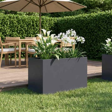vidaXL Plantenbak Antraciet 50 x 40 x 40 cm Koudgewalst, Verzenden, Minder dan 60 cm, Nieuw, Metaal