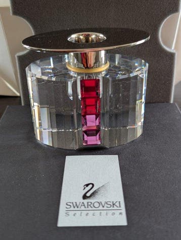 Swarovski - Beeld, Candleholder – rainbow siam/fuchsia