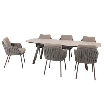 Manolo Cannes dining tuinset 240x103xH75 cm 7 delig, Tuin en Terras, Tuinsets en Loungesets, Ophalen of Verzenden, Nieuw
