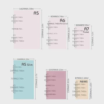 2027 Jaarkalender Navulling voor Planner | A6, A7, M5 | 4-Fo, Verzenden, Nieuw