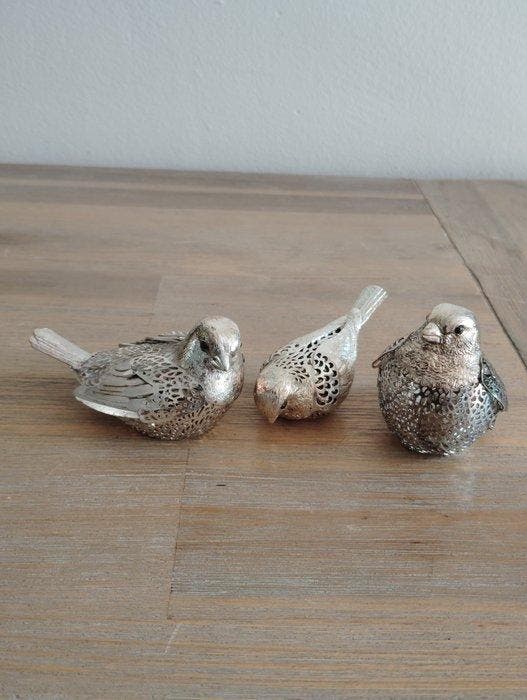 Christofle - Beeldje - Moineau, Moinelle et petit moineau, Antiek en Kunst, Antiek | Meubels | Tafels