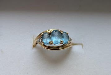 Ring - 18 karaat Geel goud Topaas - Diamant, Nieuw