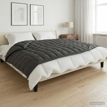 vidaXL Verzwaringsdeken Antraciet 155 x 220 cm 7 kg 100%, Verzenden, Nieuw