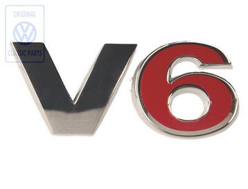 Volkswagen V6-embleem achter - chroom/rood, Ophalen of Verzenden, Nieuw, Volkswagen