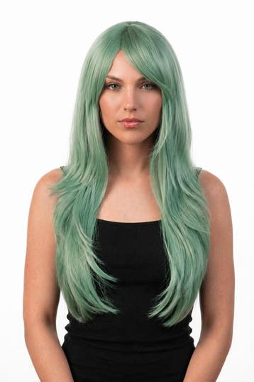 KIMU® Luxe Lange Mintgroene Pruik Pastel Zeemeermin Lichtgro, Ophalen of Verzenden, Nieuw, Carnaval