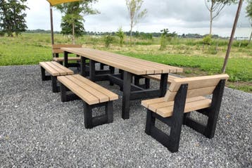 Rockwood® Tuinset Community - Zwaar Kunststof - Sand Beige, Tuin en Terras, Ophalen of Verzenden, Nieuw, Hout