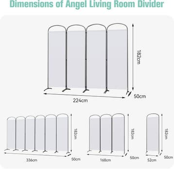 2dekans | Angel Living Kamerscherm 4 Panelen - 224 x 182 cm, Ophalen of Verzenden, Zo goed als nieuw