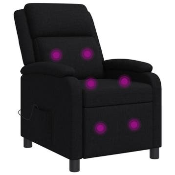 vidaXL Massage Recliner Zwart Stof, Verzenden, Nieuw