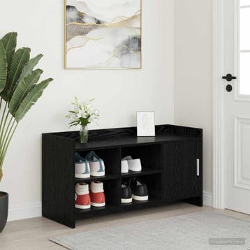 vidaXL Schoenenkast Zwart eiken 100 x 39,5 x 51 cm Bewerkt, Verzenden, Nieuw