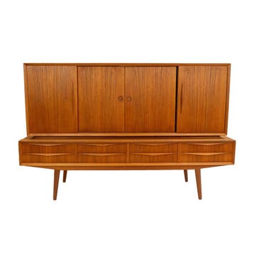 Highboard | Vintage | Teak |  4358, Huis en Inrichting, Kasten | Wandmeubels, Ophalen of Verzenden, Zo goed als nieuw, Teakhout