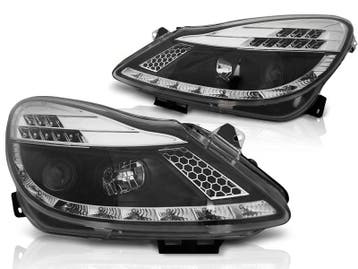Koplampen Opel Corsa D 06-11 Dayline LED DRL Zwart, Ophalen of Verzenden, Nieuw