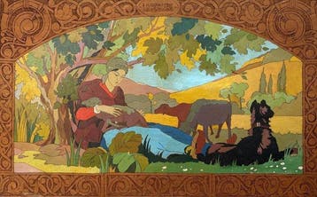 Franse school (XIX) - La Bergère - Art Nouveau, Antiek en Kunst, Kunst | Schilderijen | Klassiek