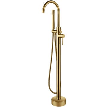 Vrijstaande Badkraan - Leoni - 110.9cm - Handdoucheset - RVS, Ophalen of Verzenden, Nieuw